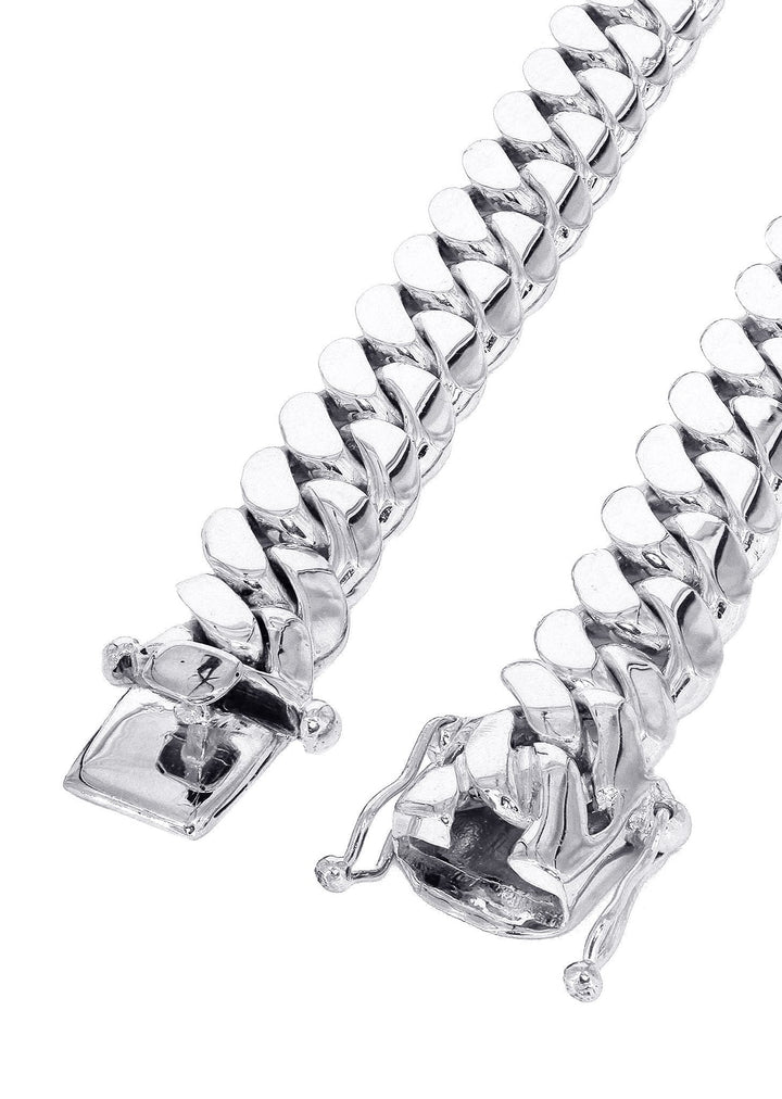 Mens White Gold Chain - Solid Miami Cuban Link 10K ( Call for 14K Gold)