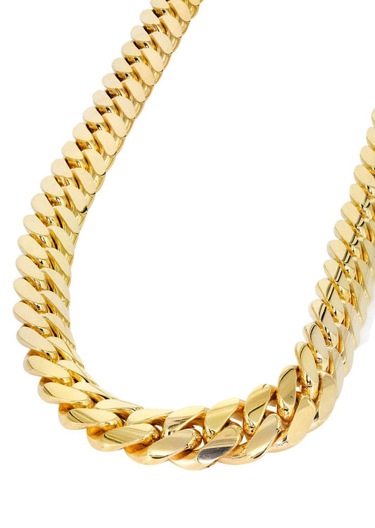 Chain - Solid Yellow Miami Cuban Link 10K/ (Call for14K Gold)
