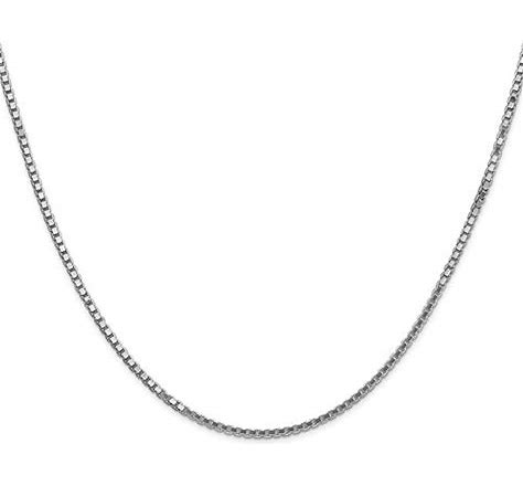 10kt White Gold Box Chain 0.5mm 14 To 24 Inches